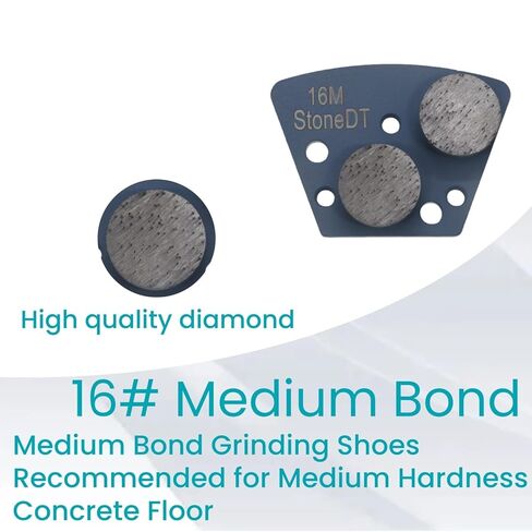 Diamond Grinding Shoes, Trapezoid Concrete Grinding Disc Fit with Diamatic/Sase/CPS Grinders, Double Round Segs, 16 Grit Medium Bond, Pack of 9 in Saudi Arabia
