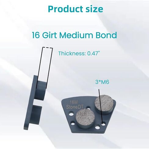 Diamond Grinding Shoes, Trapezoid Concrete Grinding Disc Fit with Diamatic/Sase/CPS Grinders, Double Round Segs, 16 Grit Medium Bond, Pack of 9 in Saudi Arabia
