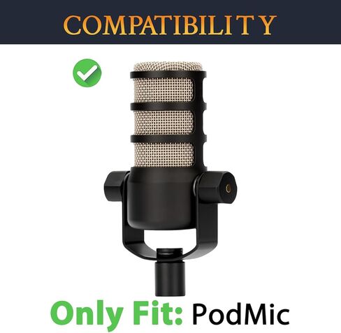 حاجب الرياح للميكروفون من SOULWIT لـ RØDE (Rode) PodMic Cardioid Dynamic Broadcast، غطاء ميكروفون مرشح بوب للرياح - رمادي in Kuwait