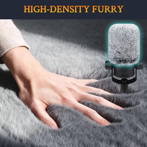 حاجب الرياح للميكروفون من SOULWIT لـ RØDE (Rode) PodMic Cardioid Dynamic Broadcast، غطاء ميكروفون مرشح بوب للرياح - رمادي in Kuwait