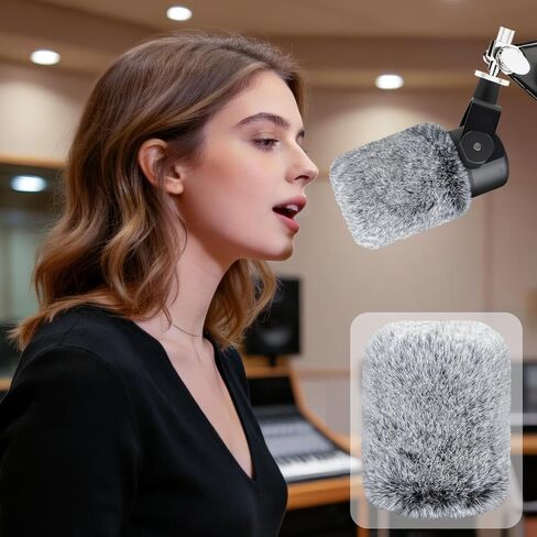حاجب الرياح للميكروفون من SOULWIT لـ RØDE (Rode) PodMic Cardioid Dynamic Broadcast، غطاء ميكروفون مرشح بوب للرياح - رمادي in Kuwait