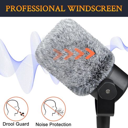 حاجب الرياح للميكروفون من SOULWIT لـ RØDE (Rode) PodMic Cardioid Dynamic Broadcast، غطاء ميكروفون مرشح بوب للرياح - رمادي in Kuwait