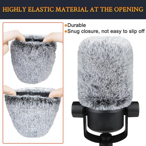 حاجب الرياح للميكروفون من SOULWIT لـ RØDE (Rode) PodMic Cardioid Dynamic Broadcast، غطاء ميكروفون مرشح بوب للرياح - رمادي in Kuwait