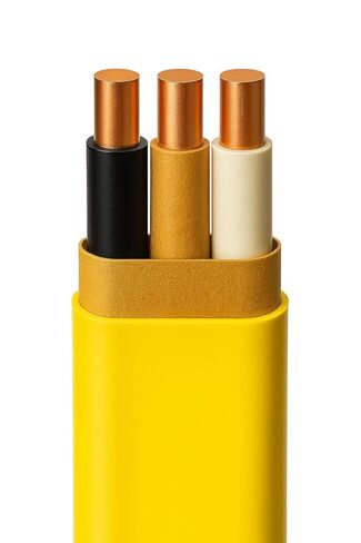 12/2 NM-B Electrical Wire – 250ft Coil – Solid Copper, Indoor Residential Cable with Ground – Yellow Jacket – 600V Rated in Kuwait