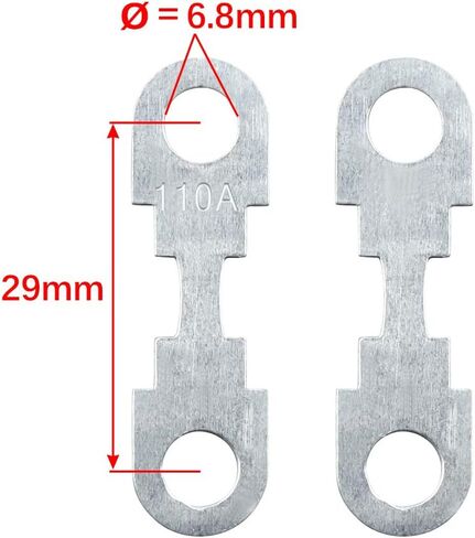 uxcell 4pcs 110A Flat Fuse Strip Metal Silver Tone Replacement for Car Truck DC 32V Universal in Kuwait