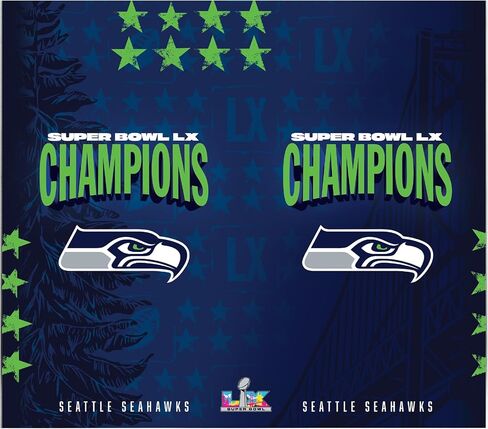 Rico Industries NFL Football Seattle Seahawks 2026 Super Bowl LX Champions 22oz Stainless Steel Tumbler with Lid - Great For Coffee, Tea, Water or Cocktails in Saudi Arabia