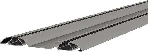 Bypass Mirror Closet Door Bottom Track, 48" Length, 2-11/16" Width, Gray Metal, Roll Formed Steel Sliding Door Guide Rail, Fit Convex Roller Assemblies in Saudi Arabia
