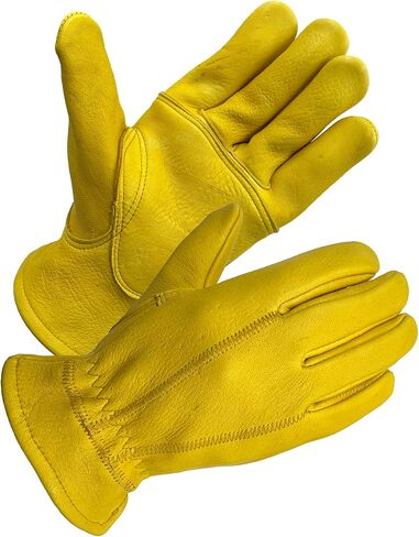 SKYDEER Full Premium Wild Elkskin Leather Work Gloves for Men, Durable for Heavy-Duty Labor, Construction, and Garden SD8826 in Kuwait