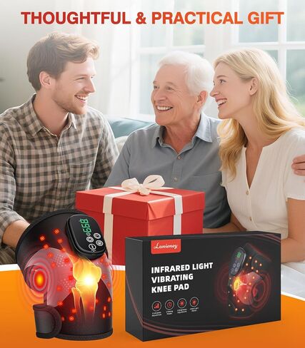 Knee Massager with Heat and Red Light Therapy, Knee Brace with Vibration, 5000mah Wireless Cordless,660nm & 850nm Red Light Therapy Adjustable Knee Wrap for Knee/Elbow/Shoulder Pain Relief in Kuwait