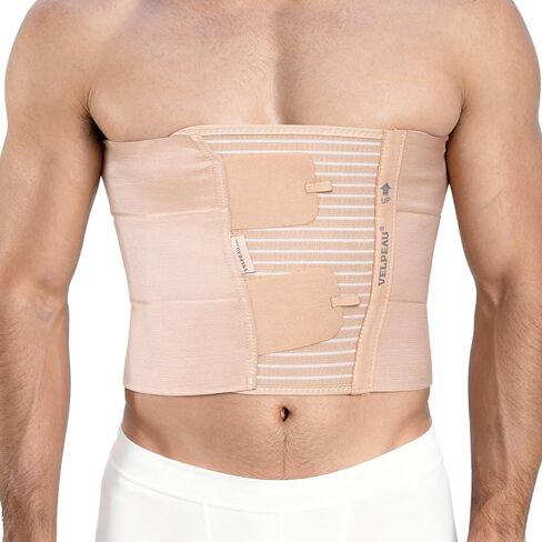Velpeau Broken Rib Brace for Men & Women - Compression Chest Binder Belt for Cracked, Bruised, Fractured, Dislocated Ribs, Costochondritis Relief, Sternum Support (Wide Version: 9.8" Width-Large) in Kuwait