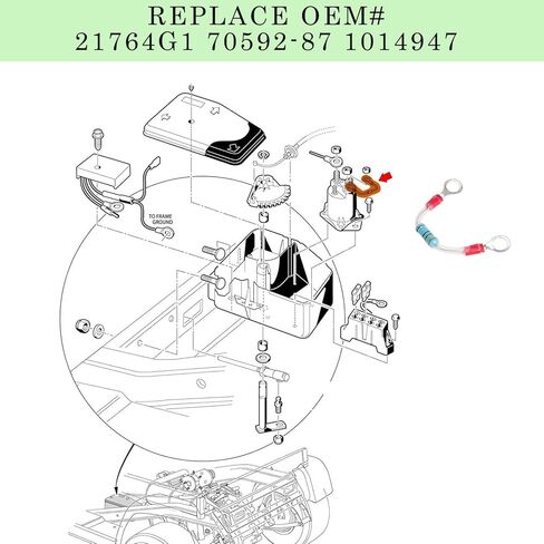 Stable Golf Cart Solenoid Resistor for Club Car, EZGO, Columbia 1990-up, Replace Solenoid Resistor Assembly OME 21764G1 70592-87 1014947 in Kuwait