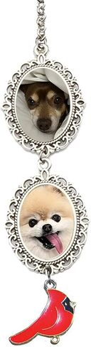 custom dog memorial gifts for loss of dog car rearview mirror hanging accessories Personalized Car Photo pendant in remembrance car charms with Picture photo gifts in Saudi Arabia