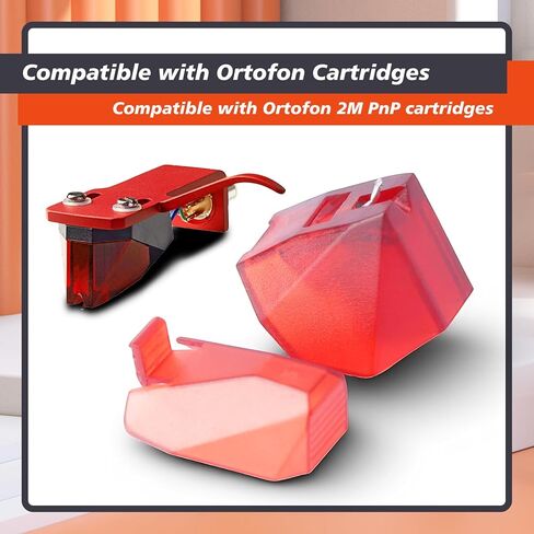 قلم أحمر 2M متوافق مع خراطيش Ortofon 2M PnP، قلم أقراص دوارة مع طرف ماسي بيضاوي وأجزاء بديلة لغطاء الحماية in Kuwait