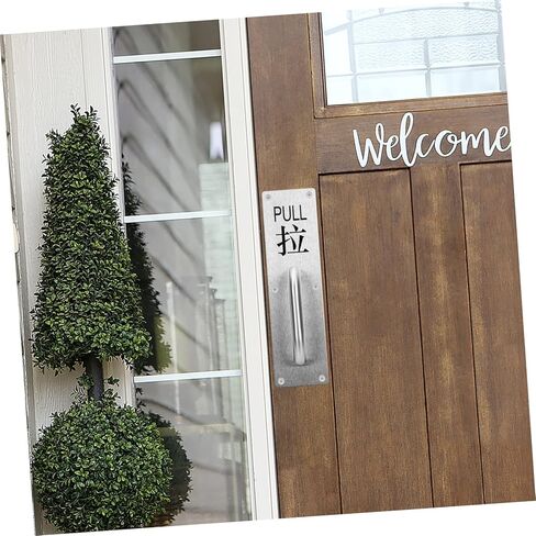 jojofuny 1set Stainless Steel Sliding Door Pull Handle Push Plate Easy to Install Commercial Grade Push Pull Door Handle for Restaurants Bars and Public Areas in Kuwait