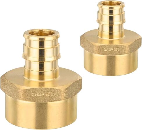 2-Pack Niikappu Pex-A تركيبات توسيع، 3/4 بوصة Pex-A x 1 بوصة محول تدفق كامل أنثى NPT، تركيب أنابيب توسيع نحاسية شديدة التحمل لأنبوب PEX A in Kuwait