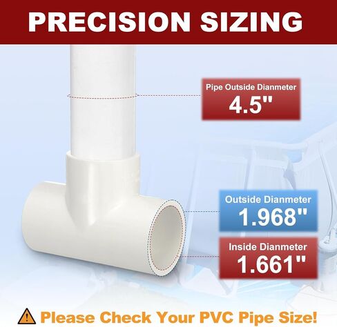 DTGN 5Pcs 1 1/4" Tee PVC Fitting, SCH40 3-Way Furniture Grade PVC Pipe Fitting, Corner Elbow Connector for Building Furniture, Greenhouse Frame Connection, DIY Create, Socket x Socket in Kuwait