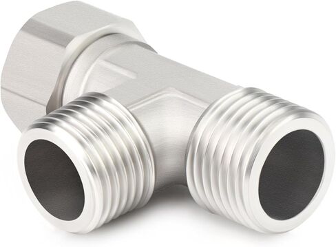 TAISHER 2 قطعة Tee 304 تركيب أنابيب من الفولاذ المقاوم للصدأ، 3/4" MNPTx3/4" FNPTx3/4" MNPT 3 Way T موصل للبروبان والزيت والغاز وأنظمة تدفق الهواء، تي شيرت فرع أنثى in Kuwait