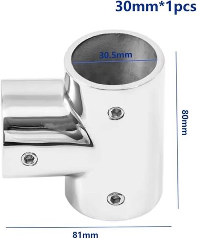 تركيبات السفن تركيب السكك الحديدية 3-Way Tee Fitting Tube Pipe Connector 316 الفولاذ المقاوم للصدأ لقارب اليخوت في الهواء الطلق Bimini Top Tube Fastener الأجهزة البحرية (30 مم - 1 قطعة) تجهيزات السباكة in Kuwait
