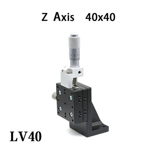 1 قطعة عالية الدقة Z محور 40x40 مللي متر LV40-C2 طاولة انزلاق يدوية مع دليل الأسطوانة المتقاطعة للضبط الدقيق للرفع الرأسي in Kuwait