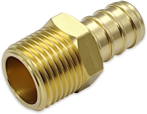 Hoashing 2 قطعة 1/2 "PEX إلى 3/8" NPT ذكر موصل النحاس تجعيد المناسب لوظيفة السباكة in Kuwait