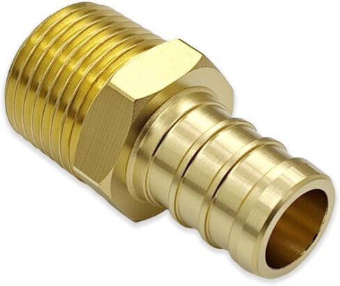 Hoashing 2 قطعة 1/2 "PEX إلى 3/8" NPT ذكر موصل النحاس تجعيد المناسب لوظيفة السباكة in Kuwait
