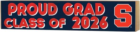 KH Sports Fan Syracuse Orange Class of 2026 Wood Block Sign, Engineered Wood, 3x13 Inches, Navy, Rectangular, Graduation Sports Theme in Kuwait