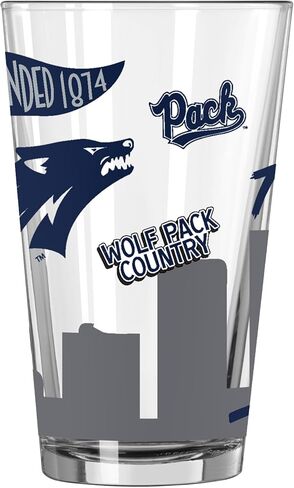 FANMATS NCAA 16 oz Pint Glass — Officially Licensed | Glassware | 16 Fluid Ounces | Native Icons Design in Kuwait