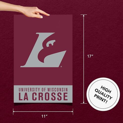 ملصق جامعة صبار الصحراء في ويسكونسن لاكروس UWL Eagles مقاس 11 × 17 بوصة ديكور مكتب الغرفة ديكور رسمي للمروحة (11 × 17 بوصة، الإصدار 1A) in Kuwait