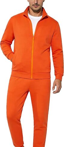 Men's Tracksuits Sweatsuits for Men Sweat Track Suits 2 Piece Stand-up Collar Athletic Jogging Warm Up Full Zip Sets in Kuwait