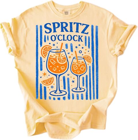 Spritz O’Clock Beach Shirt Funny Summer Cocktail Graphic T-Shirt Orange Drink Coastal Vacation Tee in Saudi Arabia