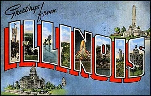 3x5 inch Vintage Greetings from Illinois Sticker (Old Postcard Art Logo il) Vinyl Decal Sticker Car Waterproof Car Decal Bumper Sticker in Kuwait
