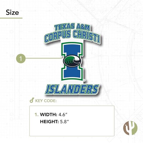 ملصق جامعة Desert Cactus Texas A&M Corpus Christi TAMUCC Islanders ملصق من الفينيل لزجاجة مياه للكمبيوتر المحمول ودفتر قصاصات السيارة (IND 00007A) in Kuwait