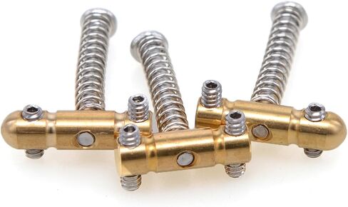 Electric Guitar Brass Saddles 10.8mm Brass Guitar Compensated Bridge Saddles Compatible with Vintage Style Fender Telecaster/Tele/TL Style 6 String Guitar Replacement Parts (Hex Socket) in Saudi Arabia