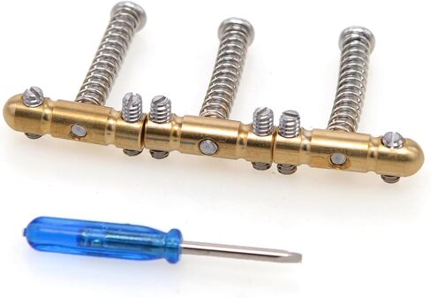 Electric Guitar Brass Saddles 10.8mm Brass Guitar Compensated Bridge Saddles Compatible with Vintage Style Fender Telecaster/Tele/TL Style 6 String Guitar Replacement Parts (Hex Socket) in Saudi Arabia