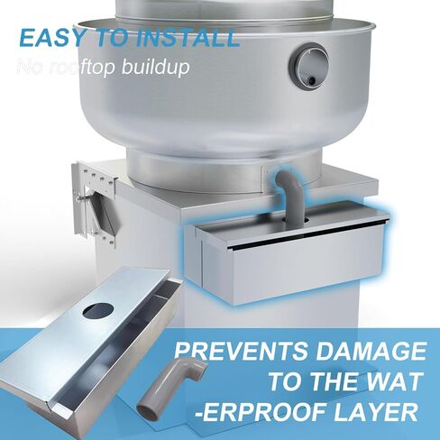Grease Box for Restaurant Canopy Hood Exhaust Fan | Grease Catcher and Food Truck Exhaust Fans Includes Downspout, Rooftop Grease Holder for Kitchen in Kuwait