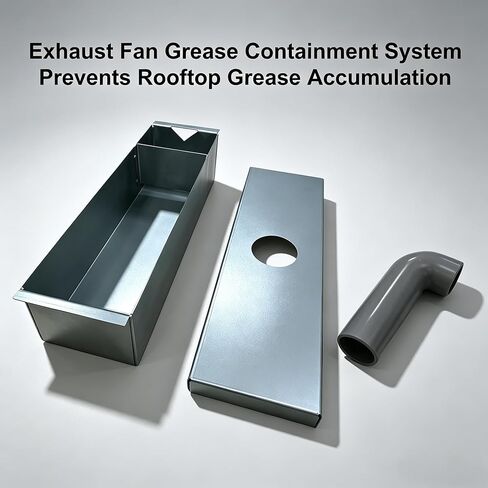 Grease Box for Restaurant Canopy Hood Exhaust Fan | Grease Catcher and Food Truck Exhaust Fans Includes Downspout, Rooftop Grease Holder for Kitchen in Kuwait