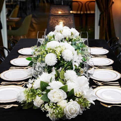 Hioasis 60pcs Gold Plastic Plates - White and Gold Disposable Dinnerware with Gold Rim, Heavy-duty, 10 inch, Dinner Plates for Party & Wedding & Mothers Day in Saudi Arabia