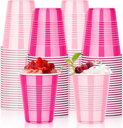 KesaPlan 100PCS 18 oz Plastic Cups, Party Cups Light Pink and Hot Pink Cup Disposable Drinking Cup Bulk For Bachelor Party Valentine's Galentine's Day Wedding Birthday Celebrations in Kuwait