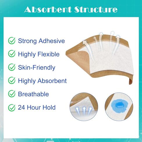 24 Set Extra Large Bandages Bulk 5" x 3", 6" x 3" Flexible Adhesive Wound Care Fabric Bandages Large Size Breathable with Non-Stick Pad for First Aid Wound Care in Saudi Arabia