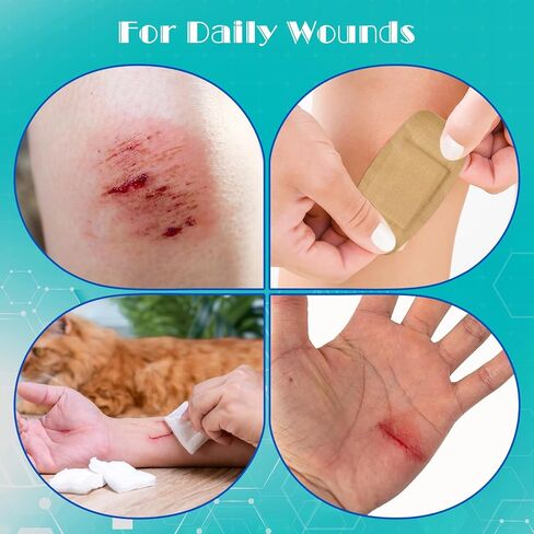 24 Set Extra Large Bandages Bulk 5" x 3", 6" x 3" Flexible Adhesive Wound Care Fabric Bandages Large Size Breathable with Non-Stick Pad for First Aid Wound Care in Saudi Arabia