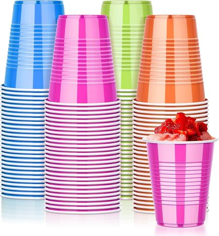 KesaPlan 100PCS 18 oz Plastic Cups, Party Cups Light Pink and Hot Pink Cup Disposable Drinking Cup Bulk For Bachelor Party Valentine's Galentine's Day Wedding Birthday Celebrations in Kuwait
