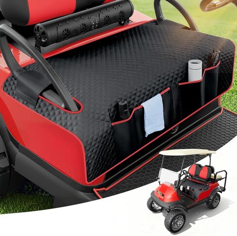 Tecoom Golf Cart Seat Covers, Universal Golf Cart Seat Towel Blanket with Armrest Strap 4 Pockets Non-Slip Bottom, Fits Club Car, EZGO, Yamaha, and More Front Seats, Protect Seats from Pet-Scratch Sun in Kuwait