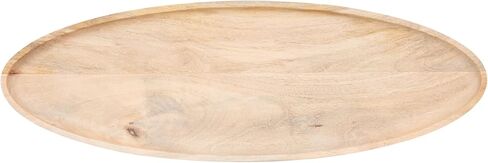 Kate and Laurel Tomaz Modern Decorative Mango Wood Oval Footed Tray, 23 x 7, Walnut Brown and Black, Transitional Food-Safe Wooden Coffee Table Tray with Elevated Design and Unique Oval Shape in Saudi Arabia