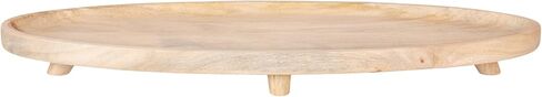 Kate and Laurel Tomaz Modern Decorative Mango Wood Oval Footed Tray, 23 x 7, Walnut Brown and Black, Transitional Food-Safe Wooden Coffee Table Tray with Elevated Design and Unique Oval Shape in Saudi Arabia