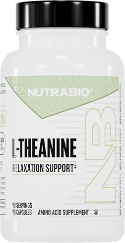 مكمل NutraBio L-Theanine، 200 ملجم - قد يساعد في تعزيز ودعم الاسترخاء، 90 كبسولة in Kuwait