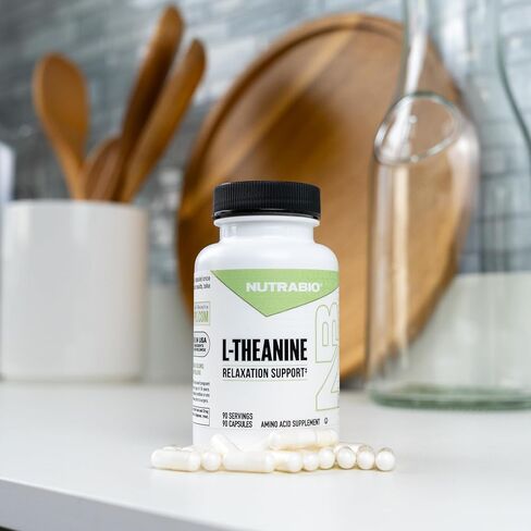 مكمل NutraBio L-Theanine، 200 ملجم - قد يساعد في تعزيز ودعم الاسترخاء، 90 كبسولة in Kuwait