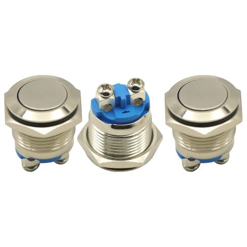 3Pcs 16mm 1NO Start Horn Button Momentary Stainless Steel Metal Push Button Switch in Kuwait