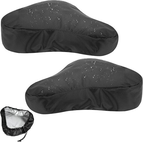 2 Pcs Bike Seat Cover Waterproof, Black Bicycle Seat Cover with Drawstring for Multiple Bicycles and E-Bikes in Kuwait