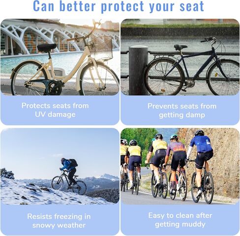 2 Pcs Bike Seat Cover Waterproof, Black Bicycle Seat Cover with Drawstring for Multiple Bicycles and E-Bikes in Kuwait