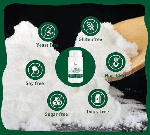 11oz Potassium Bicarbonate, 100% Pure Potassium Bicarbonate Powder - Food Grade Mineral Supplement for Plants, Cakes, Winemaking, Natural Baking Soda Leavening Agent, Gluten Free | Vegan Friendly in Kuwait